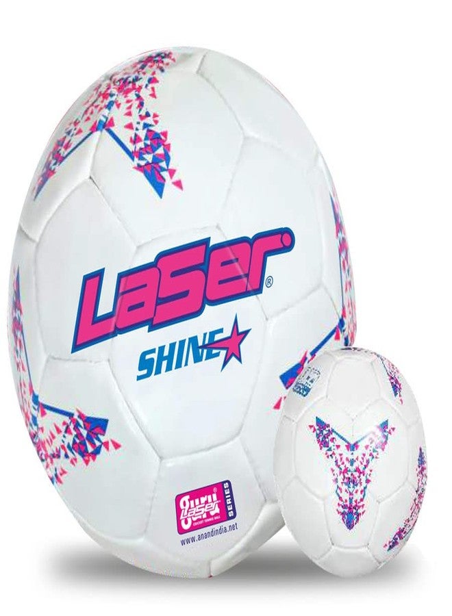 لايزر كرة قدم ليزر شاين ستار مقاس 5 - كرة قدم رسمية للمباريات - مناسبة للاعبي كرة القدم من الشباب والكبار - سهلة النفخ واللعب، تتميز بتصميم متين يدوم طويلاً وكرات قدم جذابة. - Image 2